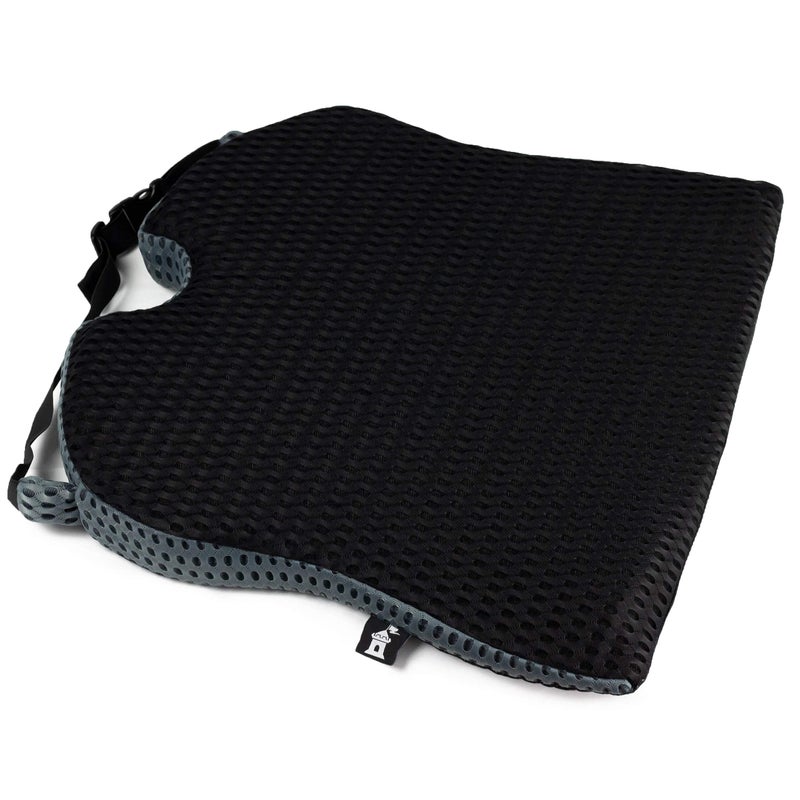 Castle Knight Wedge Memory Foam Seat Cushion for Tailbone and Back Pain Relief - Coccyx Cutout Seat Pillow for Office Chairs, Autos, and Other Household Seating - Image 3